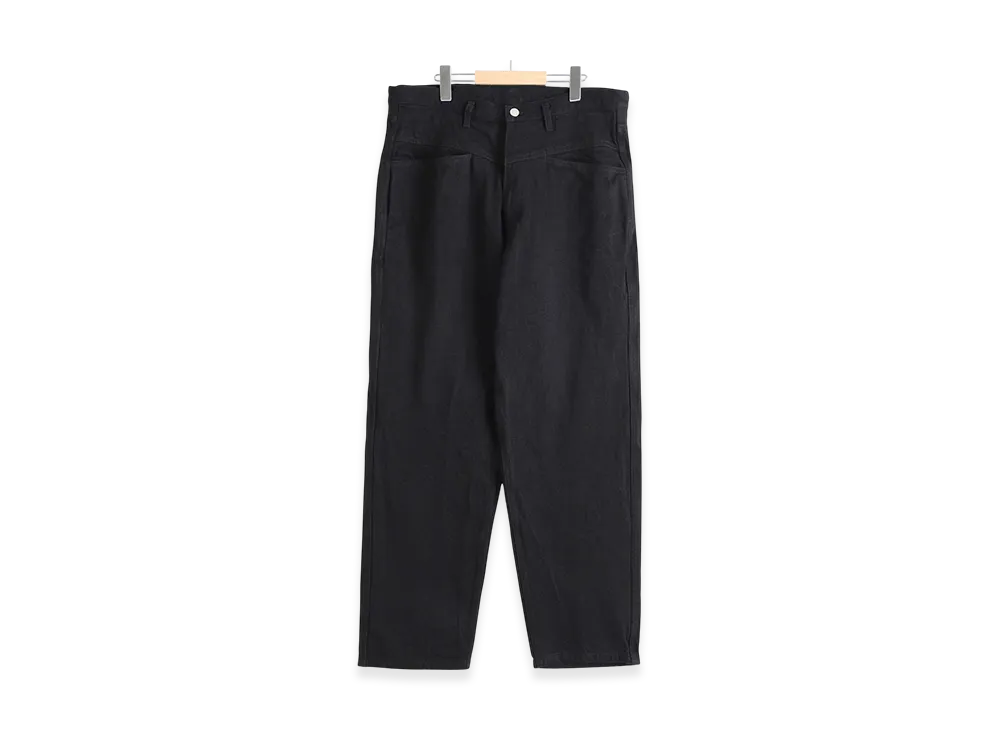 COMOLI Black Denim Tapered Pants "Black"