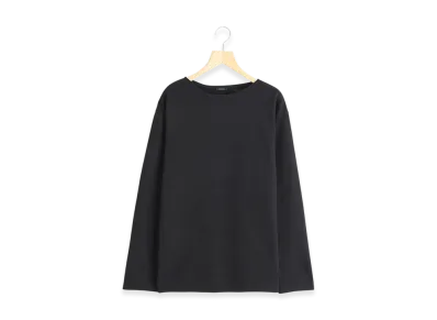 COMOLI Cotton Boat Neck "Black"