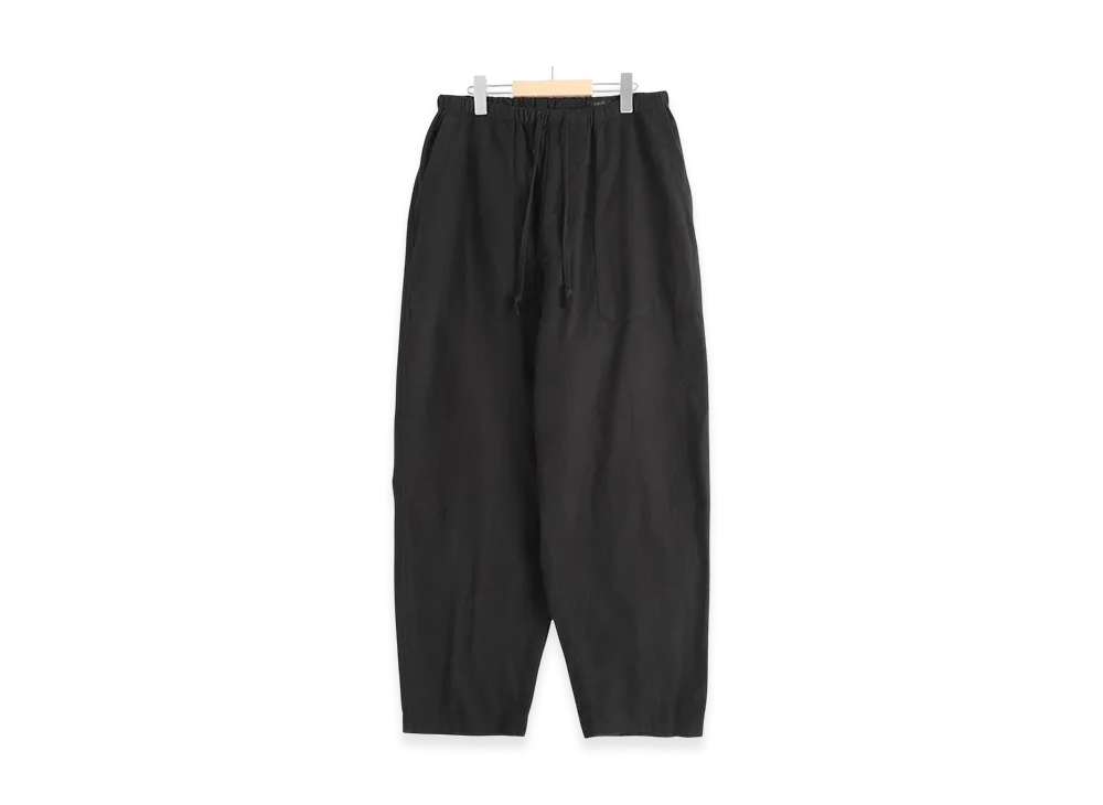 COMOLI Cotton Flannel Tapered Pants "Black"