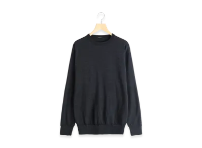 COMOLI Wool Crew Neck Knit "Charcoal"