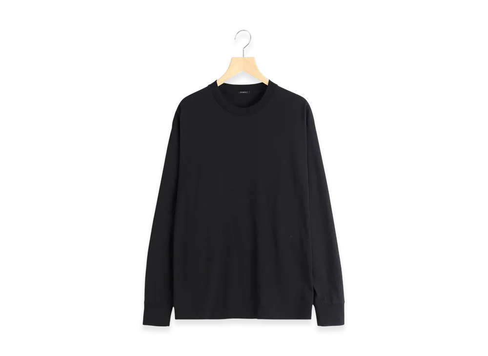 COMOLI Cotton Jersey Long Sleeve T-shirt "Black"