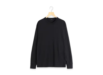 COMOLI Cotton Jersey Long Sleeve T-shirt "Black"