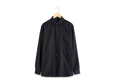 COMOLI Cashmere Silk Garment Dyed Shirt "Navy"