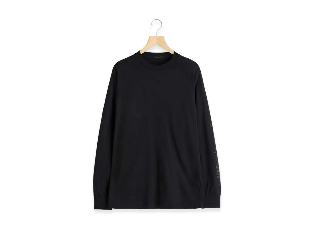 COMOLI Cotton Cashmere Long Sleeve T-shirt "Black"