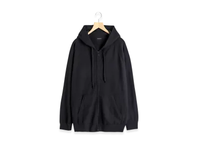 COMOLI Wool Knit Zip Parka "Black"