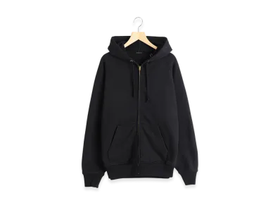 COMOLI Loopback Cotton Zip Hoodie "Black"
