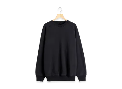COMOLI Loopback Cotton Crew Neck "Black"