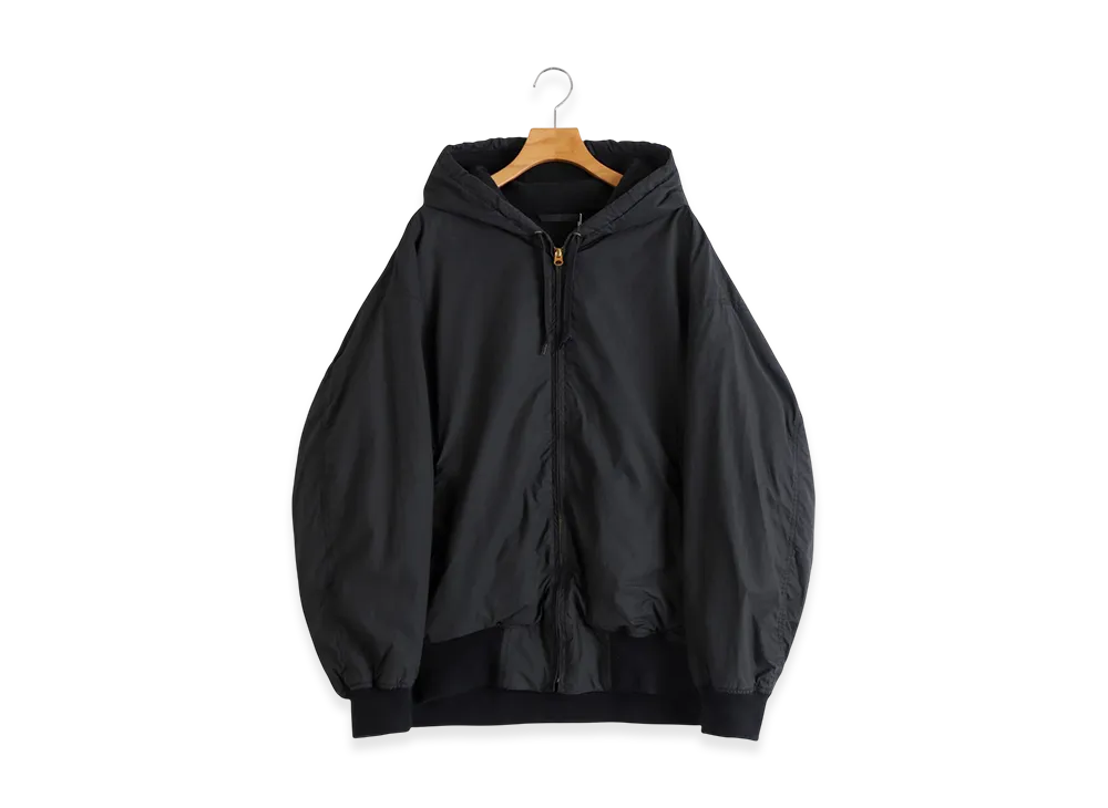 COMOLI Cotton Nylon Zip Parka "Black"