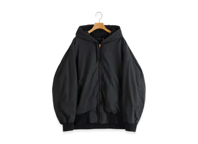COMOLI Cotton Nylon Zip Parka "Black"