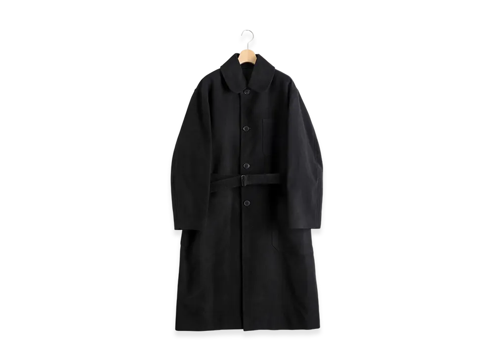COMOLI Moleskin Military Coat "Black"