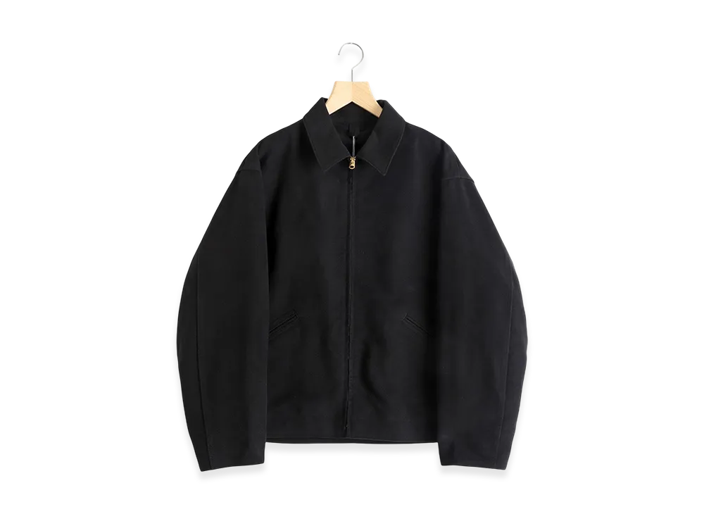 COMOLI Moleskin Zip Short Jacket "Black"