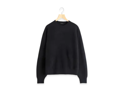 COMOLI Lambswool Crew Neck Knit "Black"