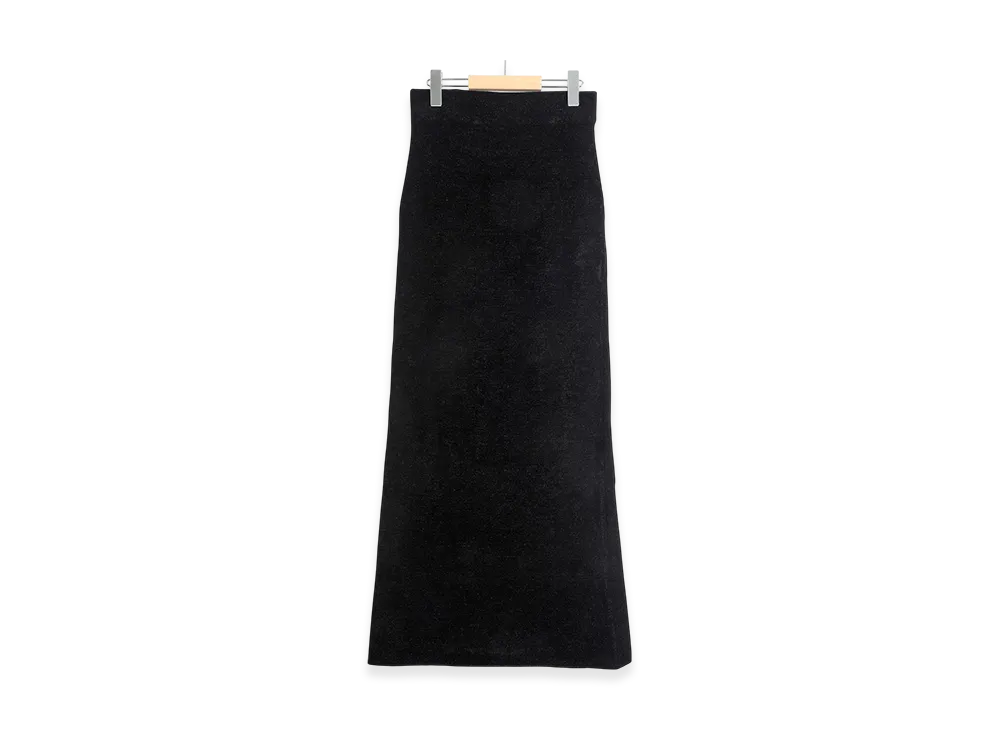 COMOLI Women's Silk Knit Skirt "Black"