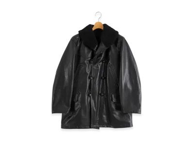 COMOLI Lamb Leather Canadian Coat "Black"