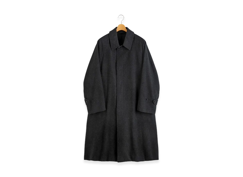 COMOLI Cashmere Bal Collar Coat "Charcoal"