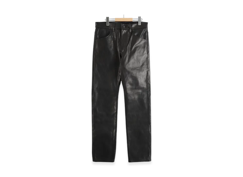 COMOLI Leather 5P Pants "Black"