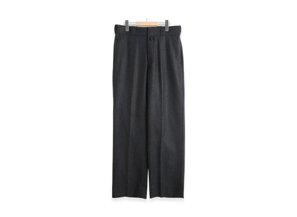 COMOLI Wool Flannel Pants "Charcoal"