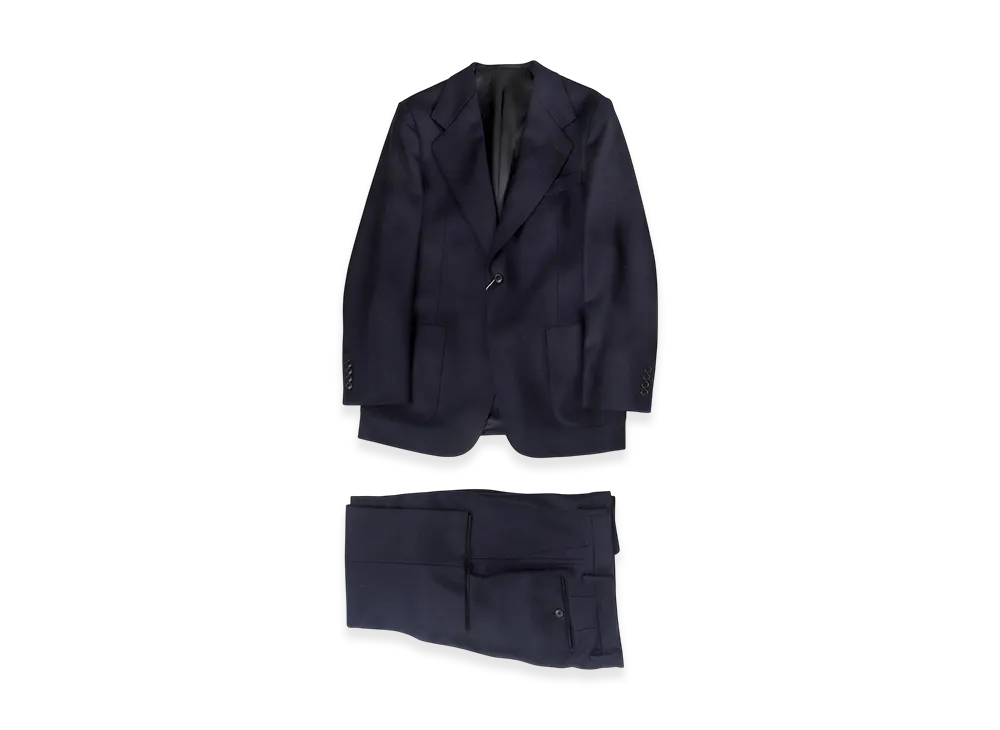 COMOLI Wool Flannel Suit "Navy"