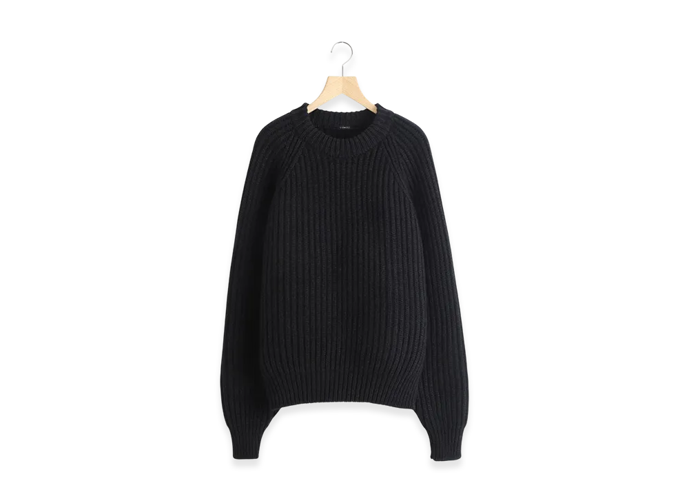 COMOLI Cashmere Washi Military Knit "Black"