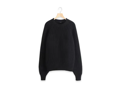 COMOLI Cashmere Washi Military Knit "Black"