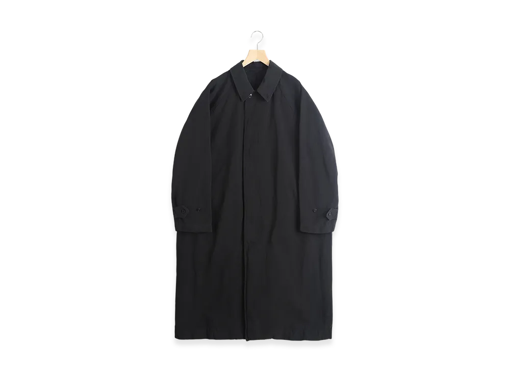 COMOLI Garment Dyed Bal Collar Coat "Black"