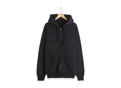 COMOLI Cotton Sweat Zip Hoodie "Black"