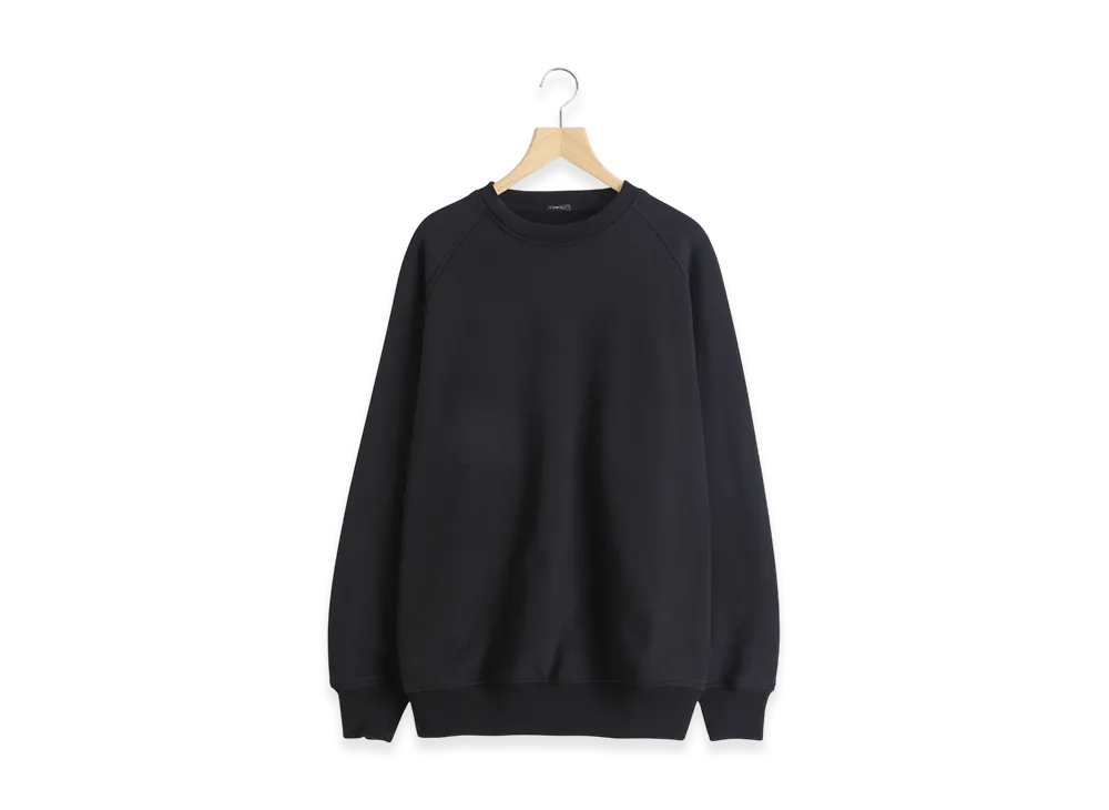 COMOLI Cotton Sweat Crewneck "Black"