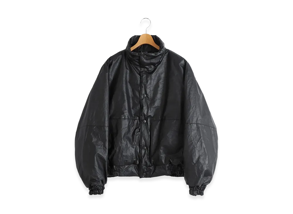 COMOLI Paper Leather Padded Jacket "Black"