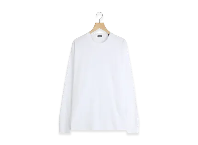 COMOLI Cotton Jersey L/S T-Shirt "White"