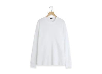 COMOLI Cotton Waffle L/S T-Shirt "White"