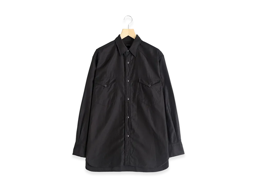 COMOLI Cotton Western Shirt "Black"