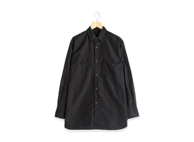 COMOLI Cotton Western Shirt "Black"