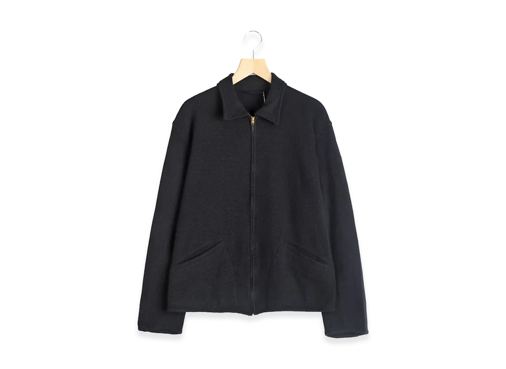 COMOLI Cashmere Washi Zip Short Jacket "Black"