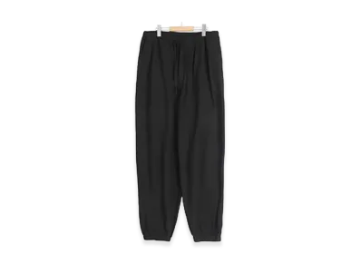 COMOLI Silk Nep Drawstring Pants "Black"