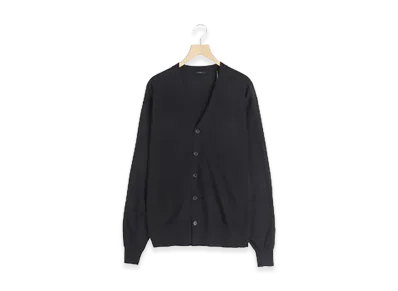 COMOLI Cotton V-Neck Cardigan "Black"