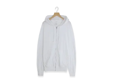 COMOLI Jersey Zip Hoodie "White"