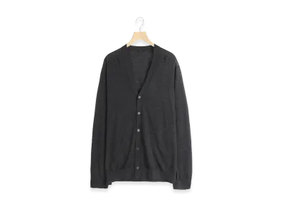 COMOLI Cashmere V-neck Cardigan "Charcoal"