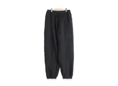 COMOLI Silk Cotton Drawstring Pants "Faded Black"