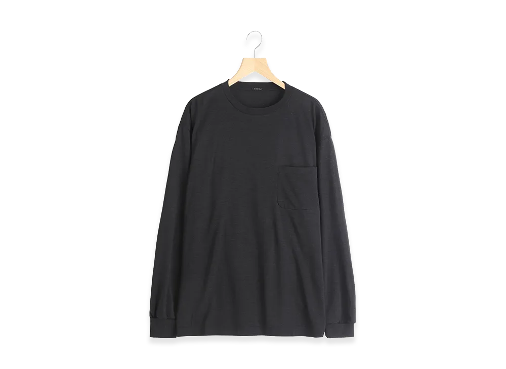 COMOLI Summer Wool L/S T-shirt "Charcoal"