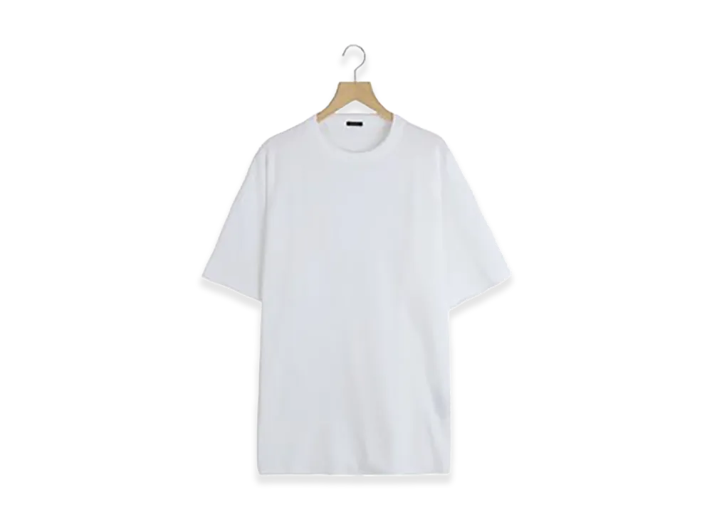 COMOLI LW Cotton Loopback S/S Crew Neck "White"