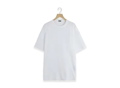 COMOLI LW Cotton Loopback S/S Crew Neck "White"