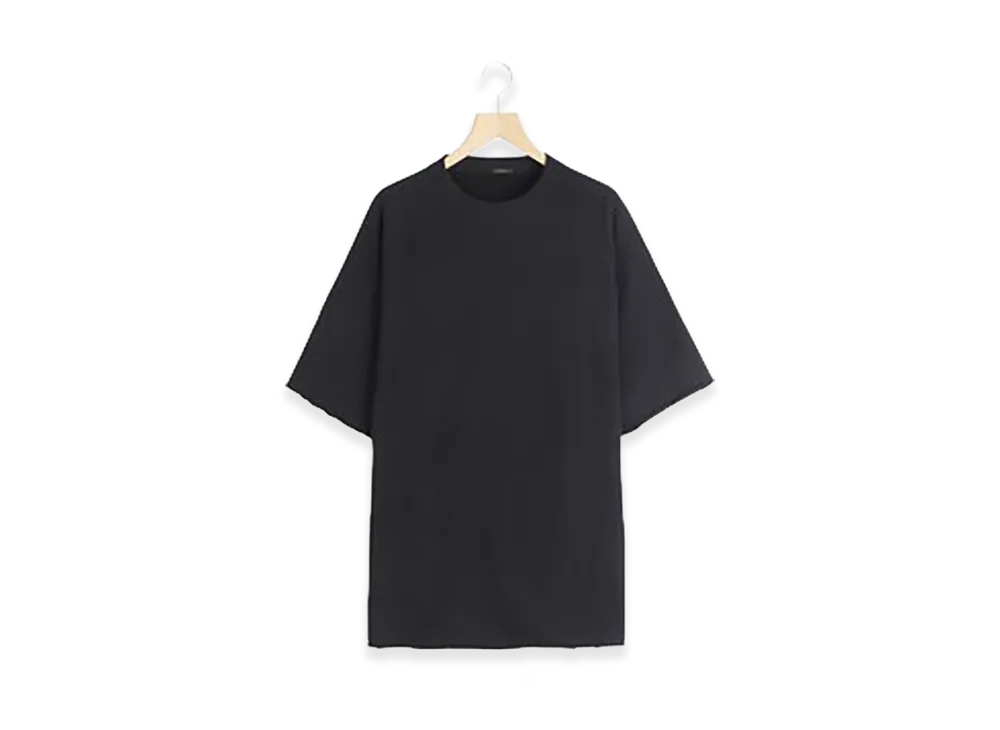 COMOLI LW Cotton Loopback S/S Crew Neck "Black"
