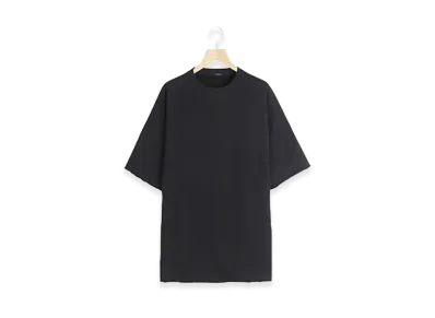 COMOLI LW Cotton Loopback S/S Crew Neck "Black"