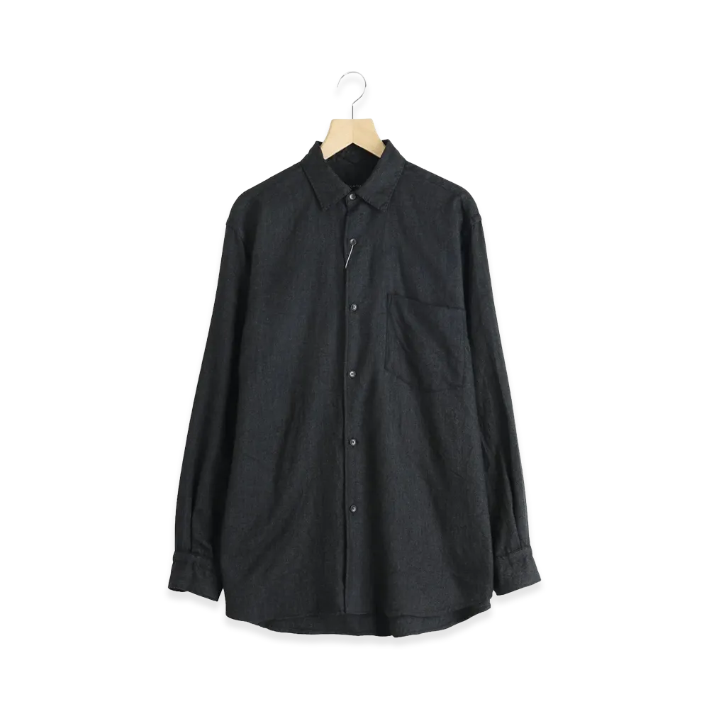 COMOLI Cashmere Silk Shirt "Charcoal"