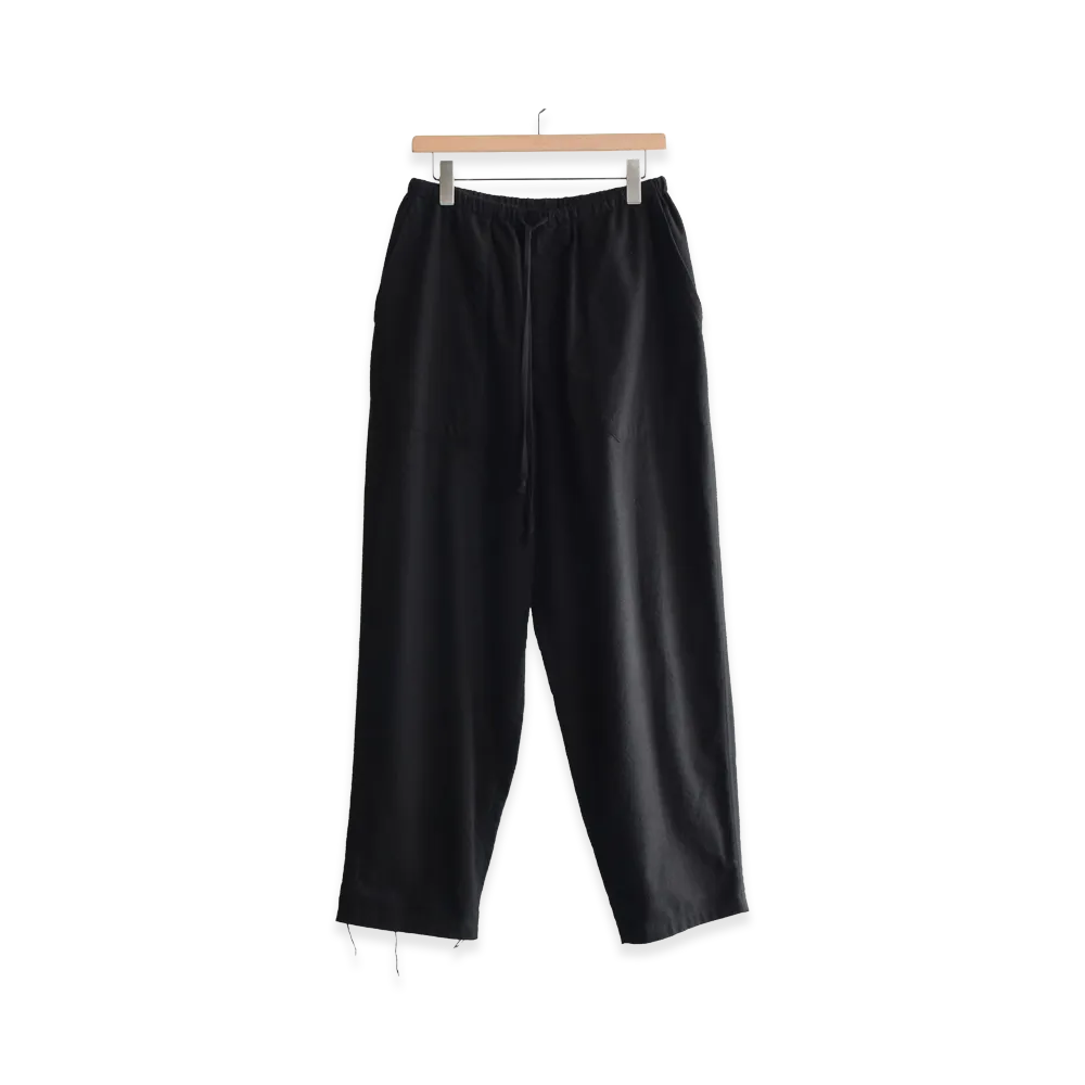 COMOLI Cotton Flannel Tapered Pants "Black"