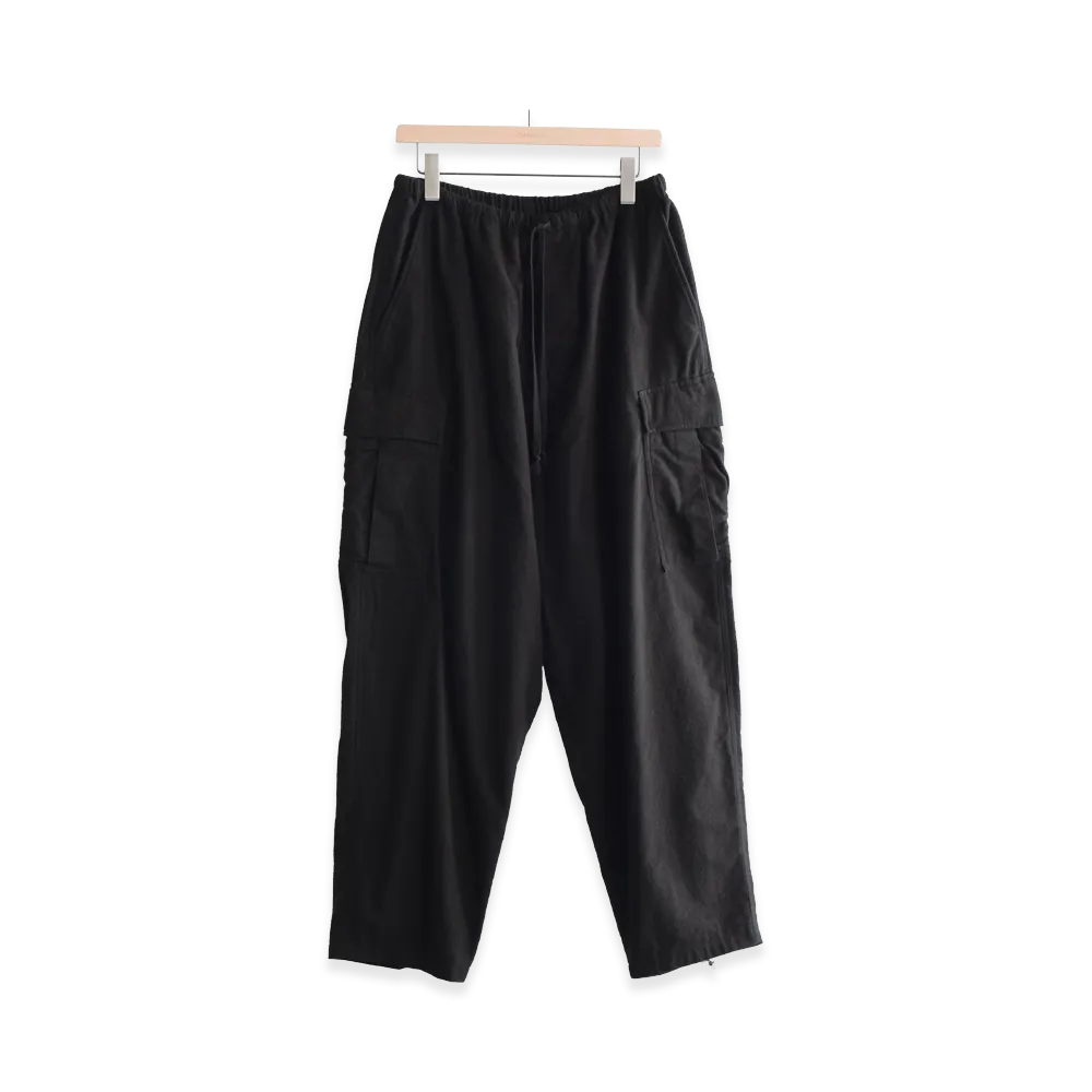 COMOLI Cotton Flannel 6P Pants "Black"