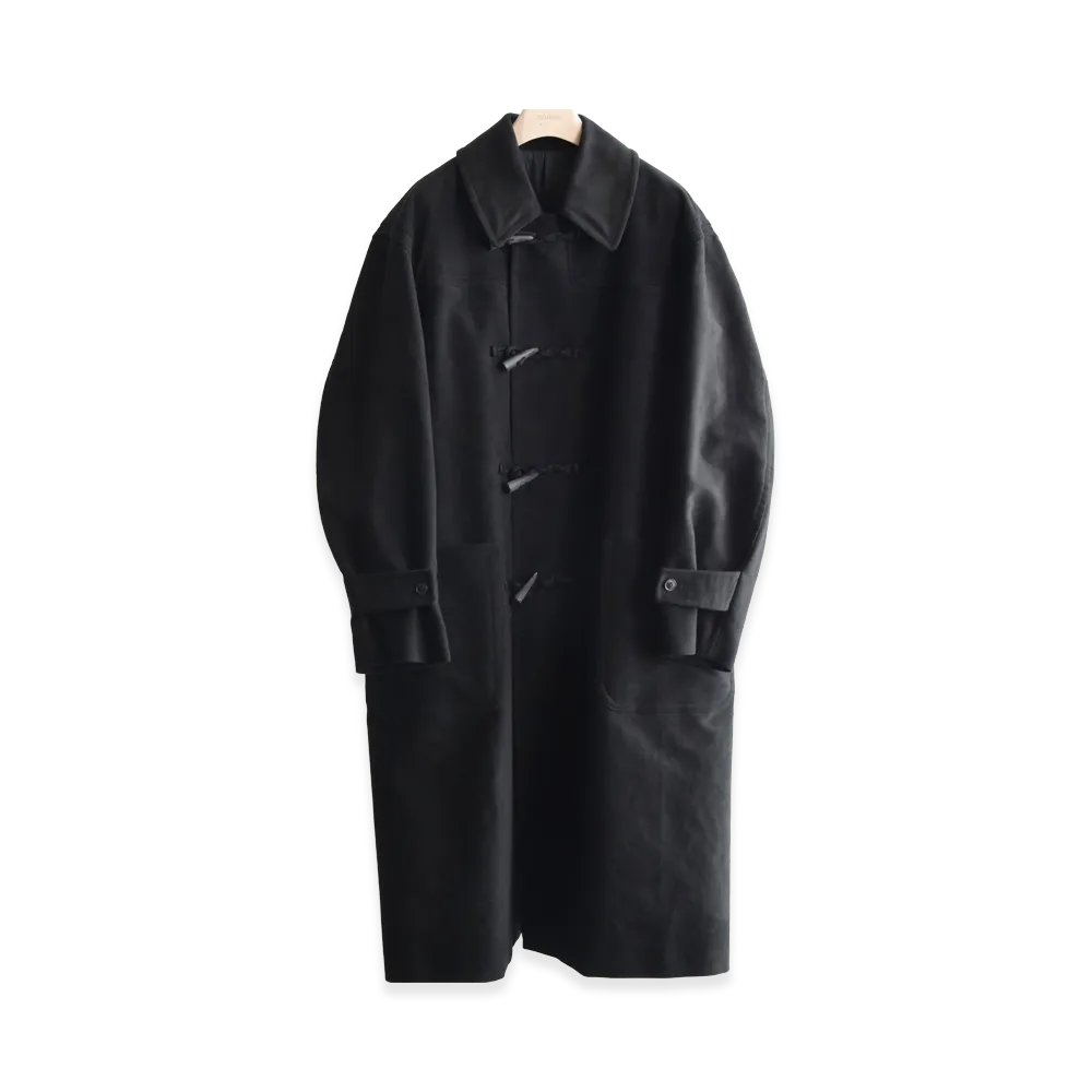 COMOLI Moleskin Duffle Coat "Black"