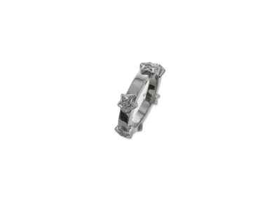 CHANEL Diamond 6P Comete Star Band Ring "White Gold"