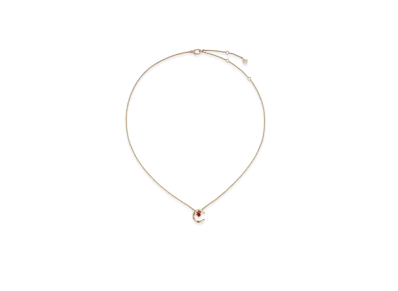 CHANEL Coco Crush Necklace Beige Gold x Ruby