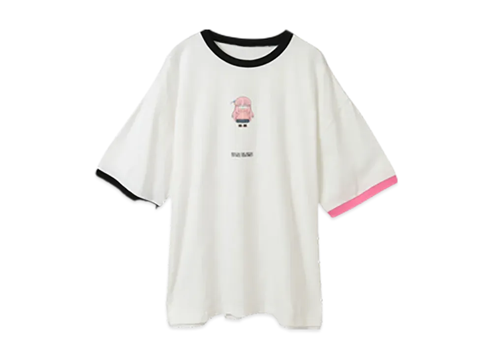 コンバース x ぼっち・ざ・ろっく！ ヒューマンロボット グラフィック リンガー Tシャツ "ピンク"